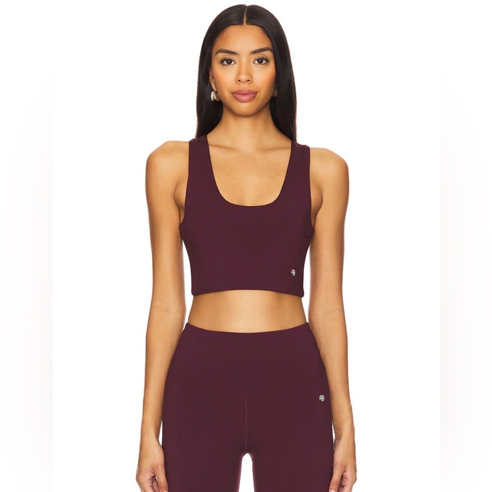 Anine Bing Deep Burgundy Sports Bra Crop Top NWT